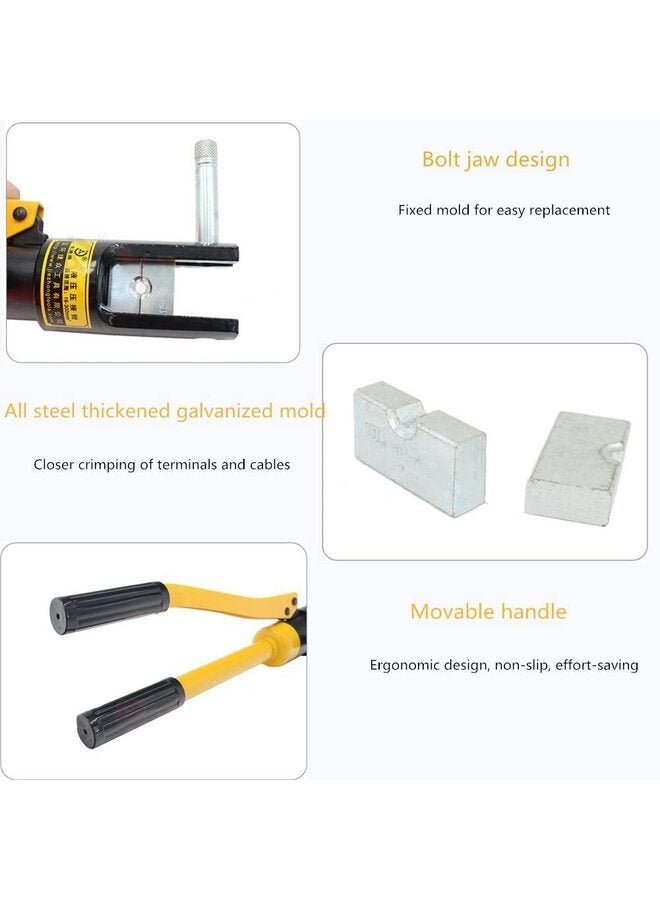 يُسلِّم مجموعة أدوات التجعيد الهيدروليكية لكابلات الأسلاك الكهربائية 10-120 مم، أداة تجعيد بسقاطة 16 طن، مجموعة قوالب أدوات التجعيد الهيدروليكية لكابلات الأسلاك الكهربائية (YQK-120) - Image 3